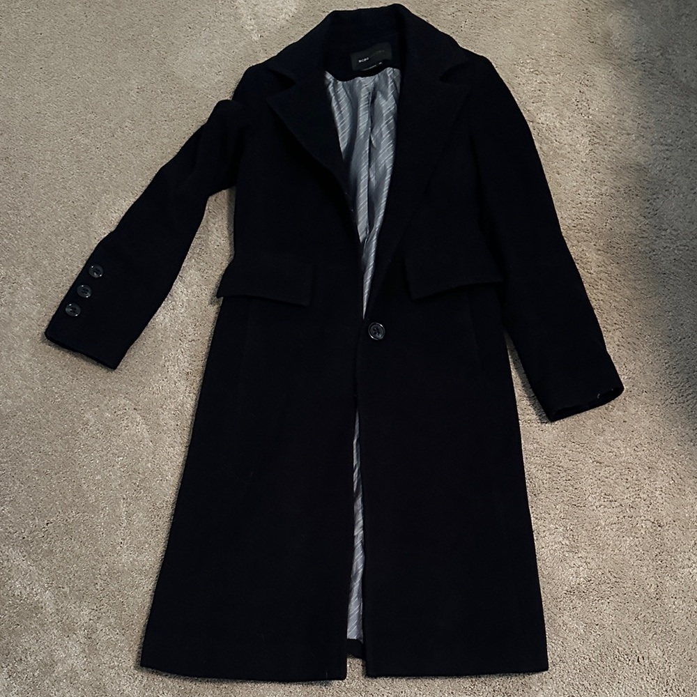 BCBGMaxAzria Classic Black Trench Coat